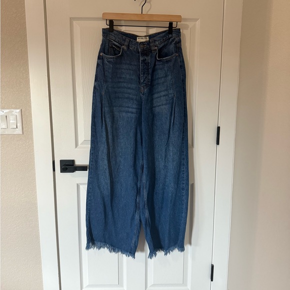 Free People Blue Wide-Leg Jeans - Picture 2 of 6
